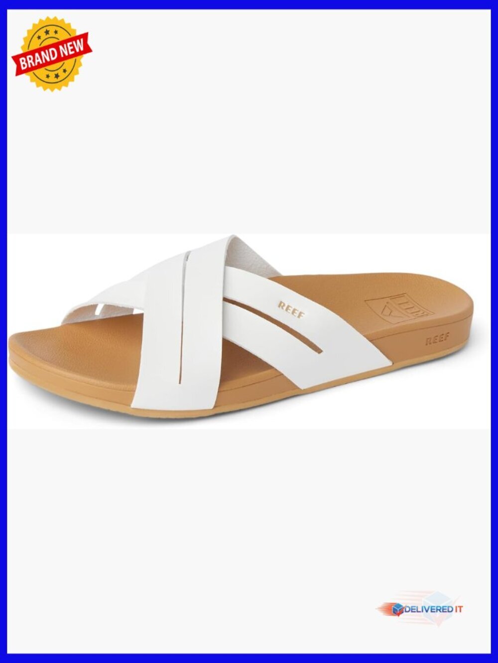 Women's Vegan Leather Slide Sandals with Arch Support
